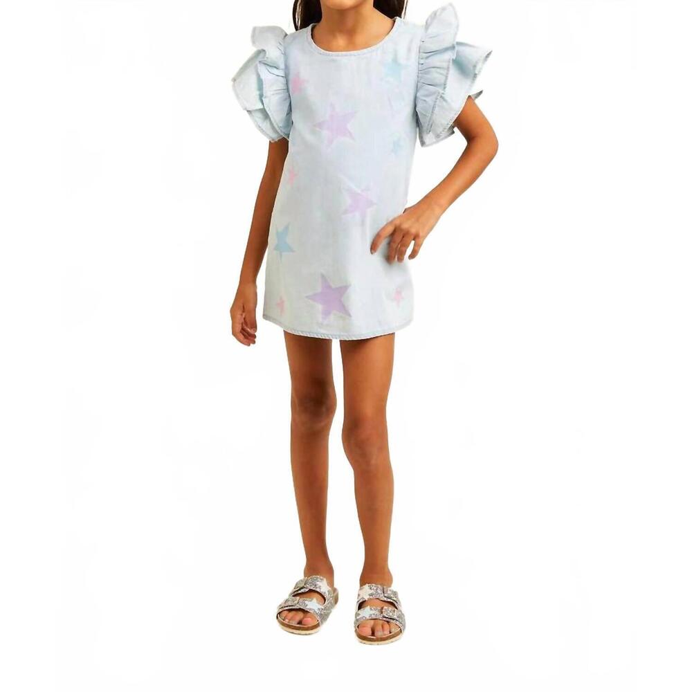 NEW MINI DREAMERS girls' london star dress in blue